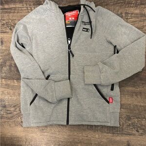 Heated Gray Hooded Zip Sweatshirt